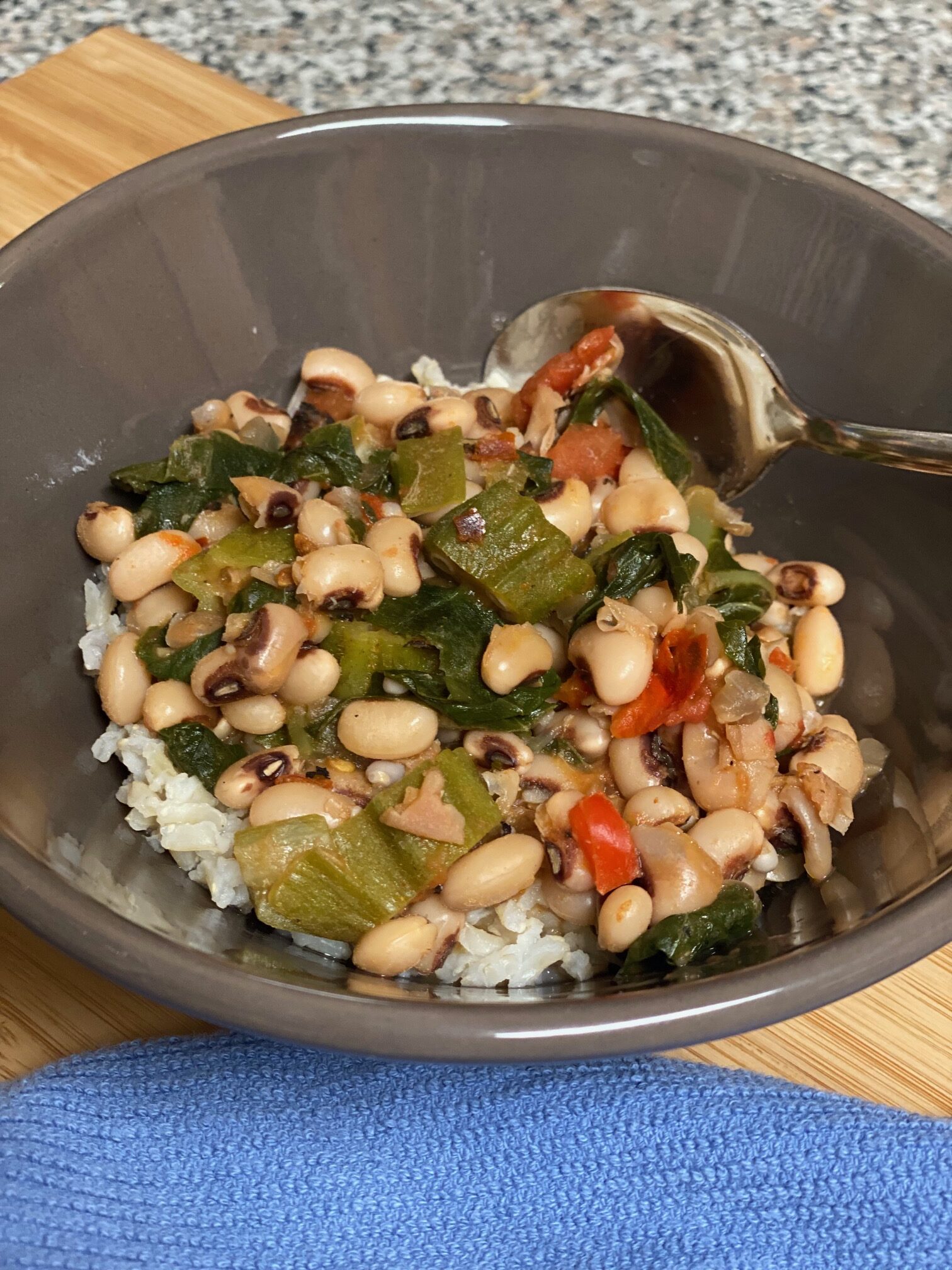 Bowl of black eyed pea stew